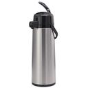 Eco-Air Brushed Stainless and Black Finish Glass Vacuum Insulated Airpot with Lever Lid