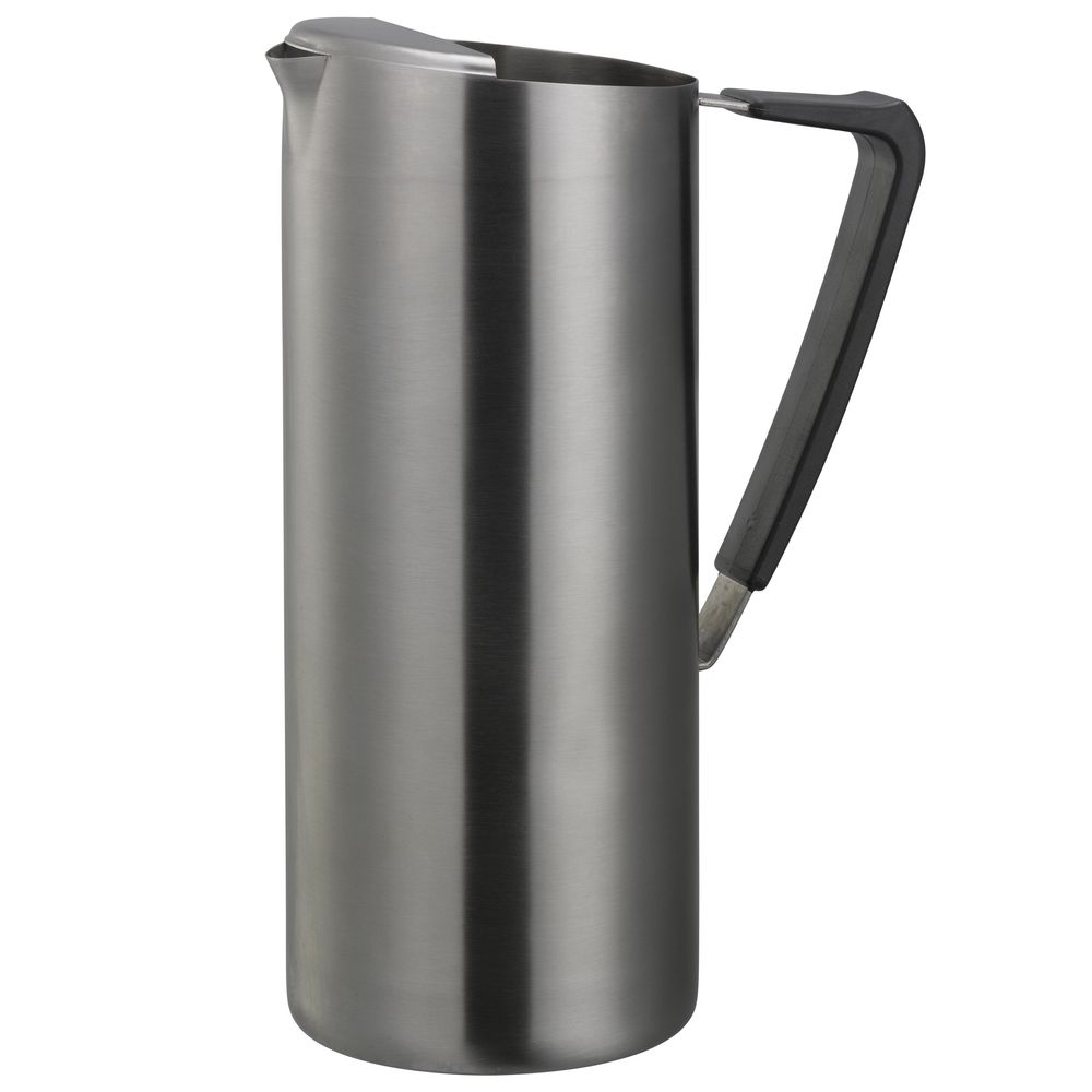 Service Ideas Slim Dark Tungsten Finish Stainless Water Pitcher With Ice Guard, 1.9 Liter Capacity