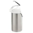Color-Me-SVAC Brushed Stainless and White Finish Vacuum Insulated Airpot with Lever Pump Lid 3.7 Liter Capacity