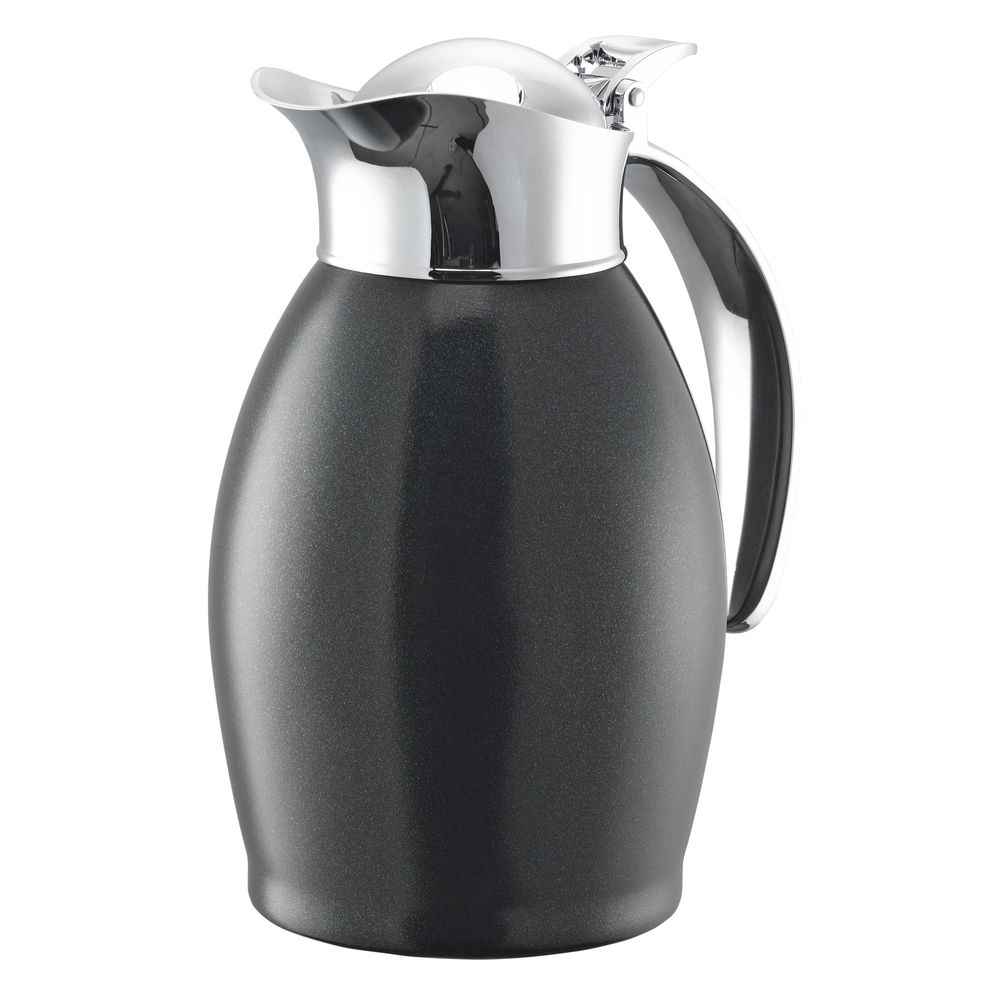 Service Ideas Nicollet Series Radiant Black Finish Stainless Vacuum Insulated Carafe With Flip-top Lid, 0.6 Liter Capacity