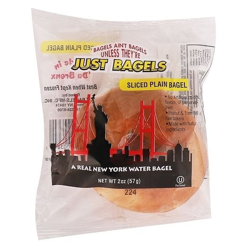 Just Bagels Individually Wrapped Mini Plain Bagel, 2 Ounce -- 60 per case