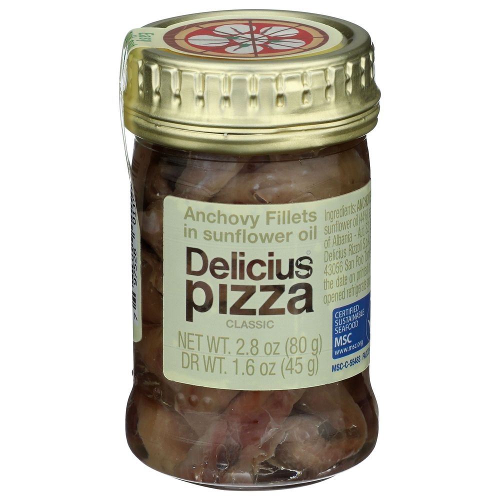 Classic Anchovy Fillets in Sunflower Oil for Pizza