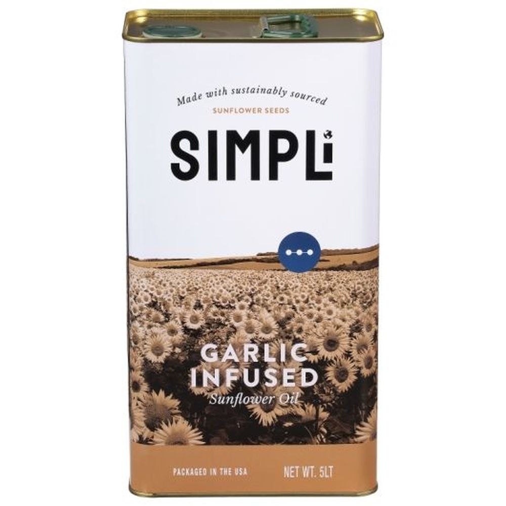 Simpli Garlic Infused High Oleic Sunflower Oil, 5 Liter -- 4 Per Case