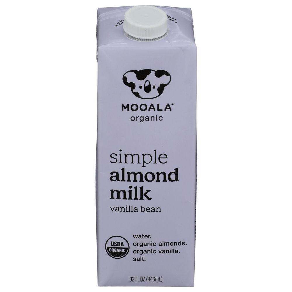 Mooala Organic Simple Vanilla Bean Almond Milk, 32 Fluid Ounce -- 6 Per Case