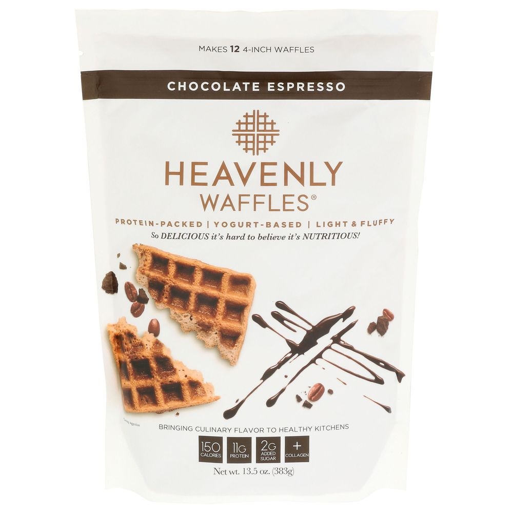 Heavenly Waffles Light And Fluffy Chocolate Espresso Waffle Mix, 13.5 Ounce -- 6 Per Case