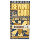 Organic 72 Percent Cocoa Dark Chocolate with Candied Ginger Microbatch Bar