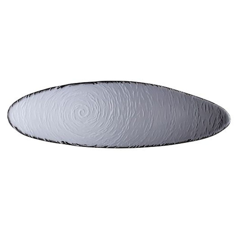 Scape 15.75 inch Smoked Glass Oval Platter, 6 count