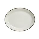 Charcoal Dapple Alumina Vitrified 11 inch Oval Coupe Platter, 12 count