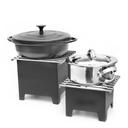 Black Teflon Mini Riser with Grill, 9.0 x 9.0 x 9.0 inch