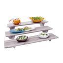 Grey Wash Teak Wood Tile Square 3 Piece Riser Set, 23.0 x 6.0 inch