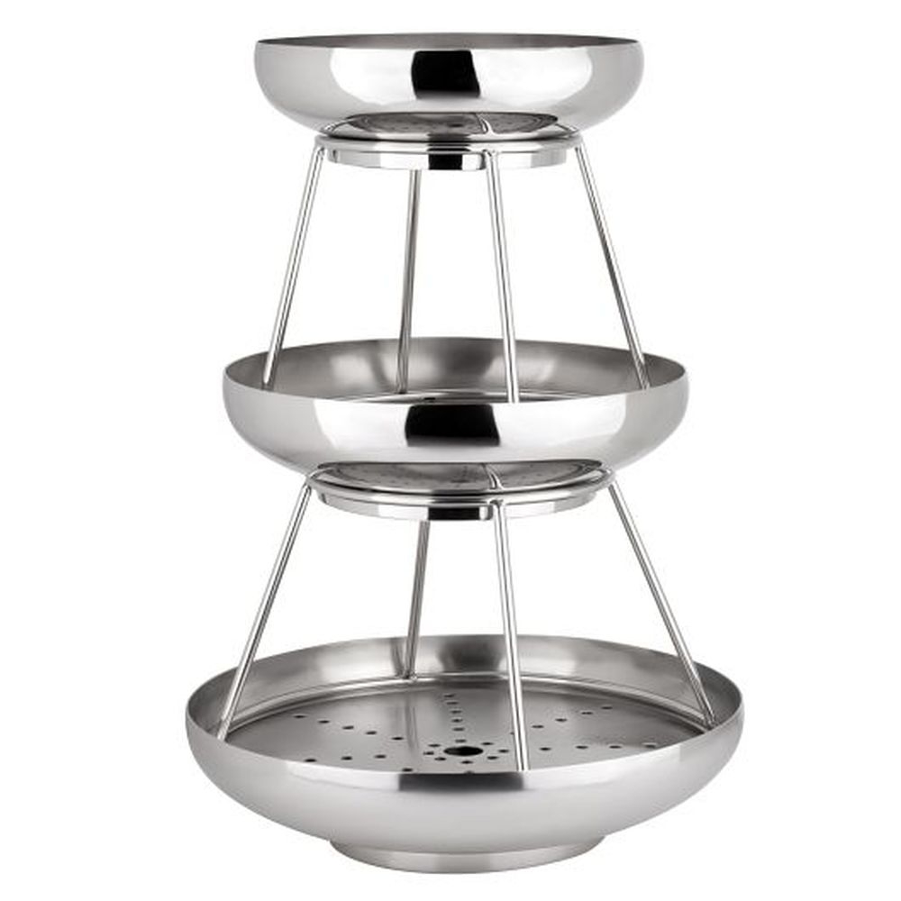 18/10 Stainless Steel 3-Tier Coupe Seafood Stand