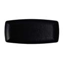 Cali Black 9 1/2 x 4 1/3 inch Melamine Rectangle Plate, 12 count