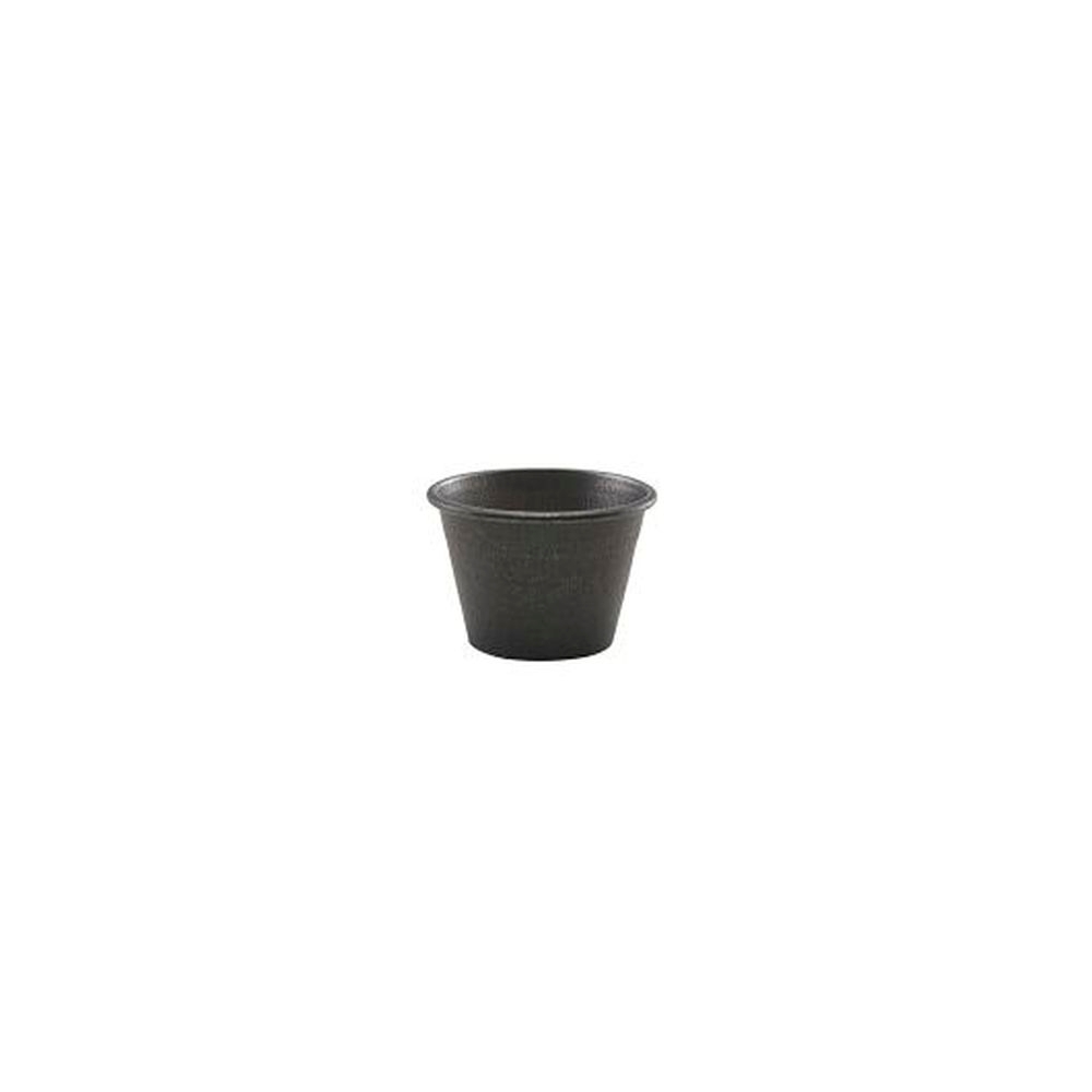 Genware Vintage Black 2.5 Ounce Stainless Steel Ramekin, 24 Count
