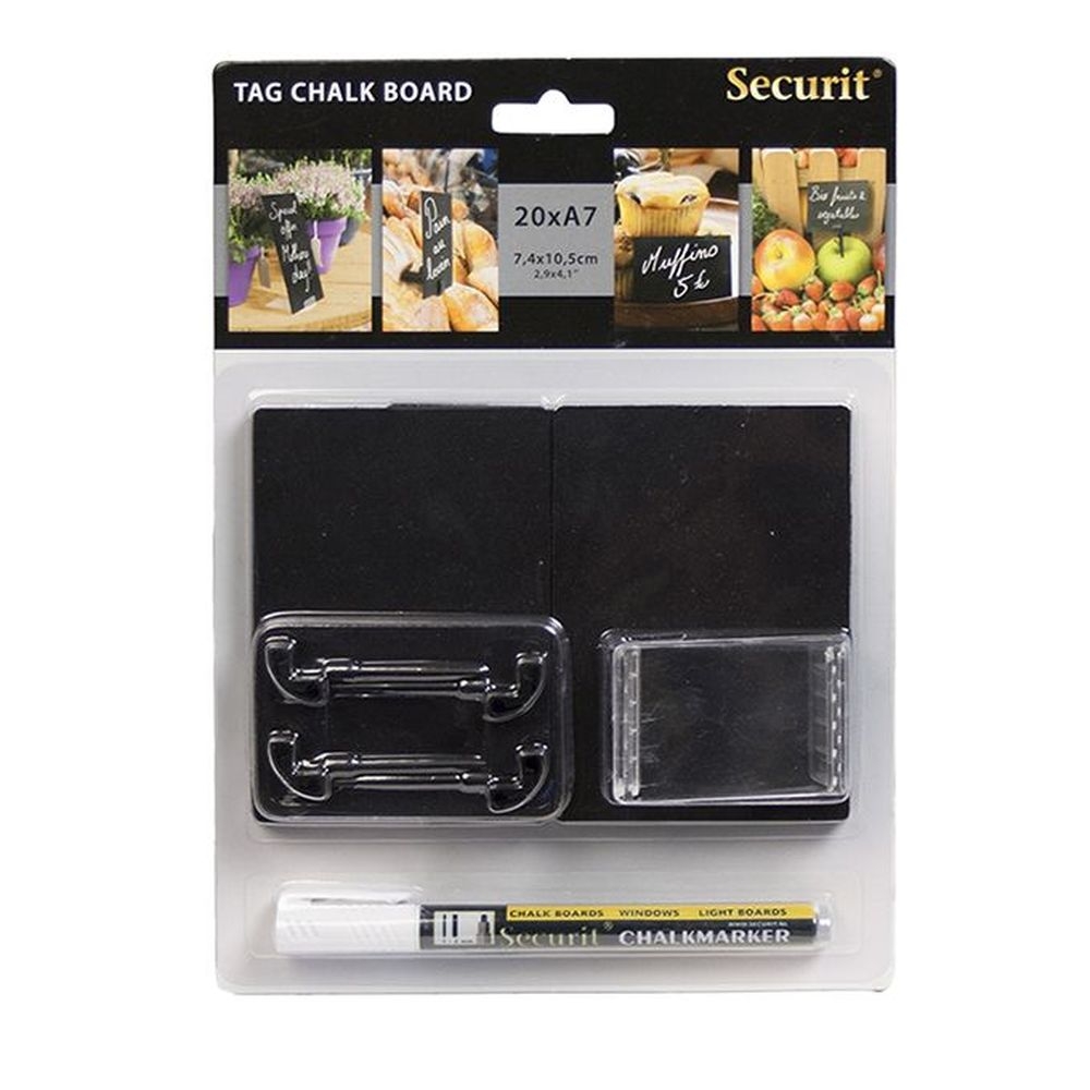 American Metalcraft Black Polypropylene Medium Chalk Card, 4 X 3 Inch Height