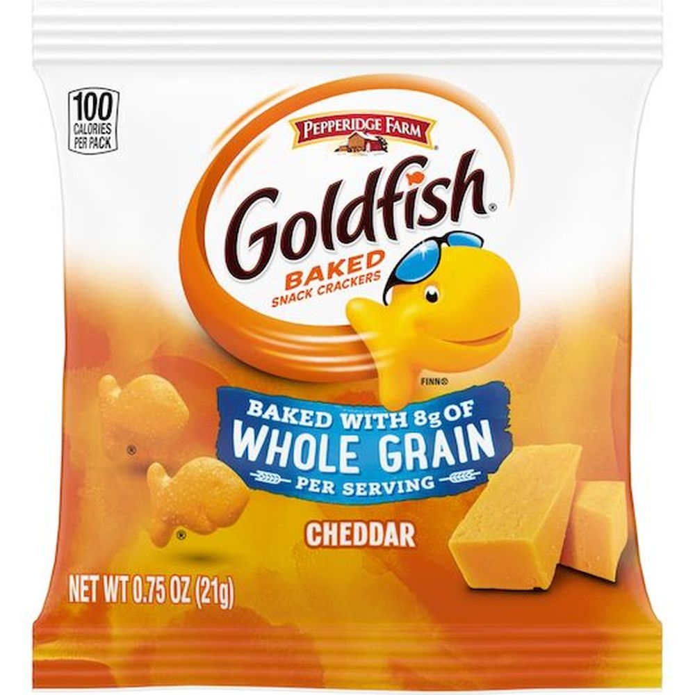 Pepperidge Farm Whole Grain Cheddar Goldfish - 0.75 oz. bag, 300 per case
