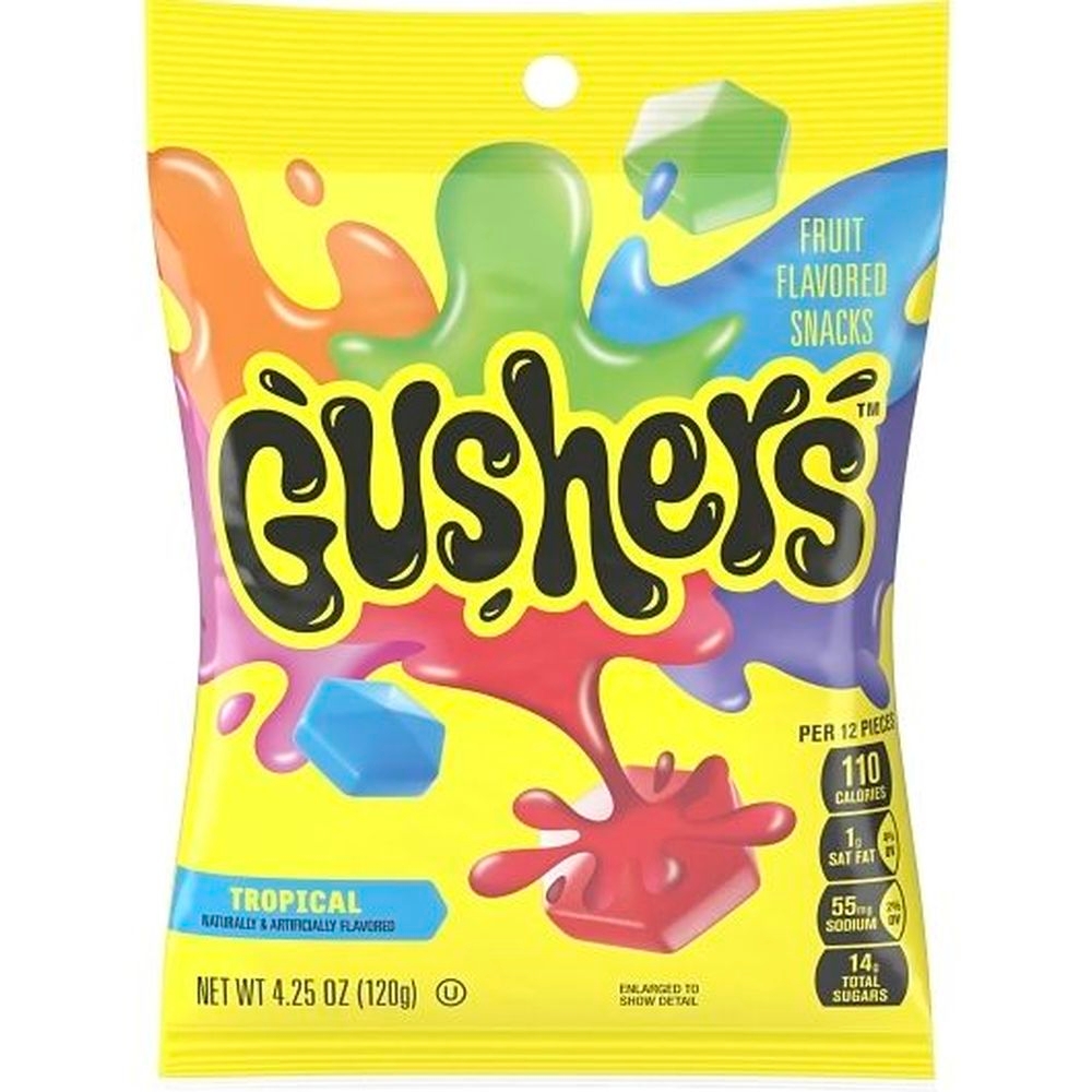Gushers Tropical Fruit Flavored Snacks, 4.25 Ounce -- 48 per case
