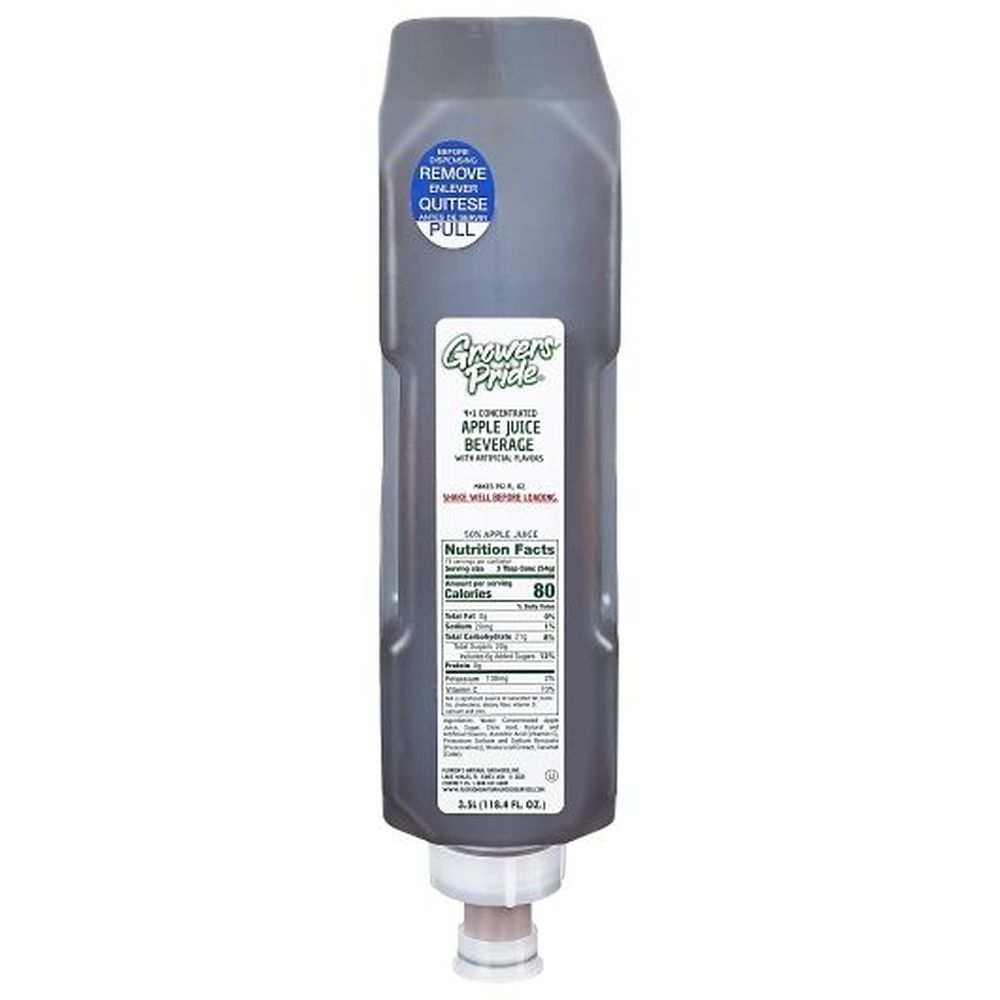 Growers Pride 4 Plus 1 Concentrated Apple Juice Beverage, 3.5 Liter -- 3 per case