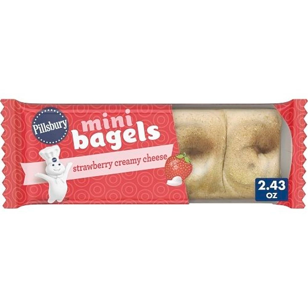 Pillsbury Mini Bagels, Strawberry Creamy Cheese, 2.43 Ounce -- 72 per case.