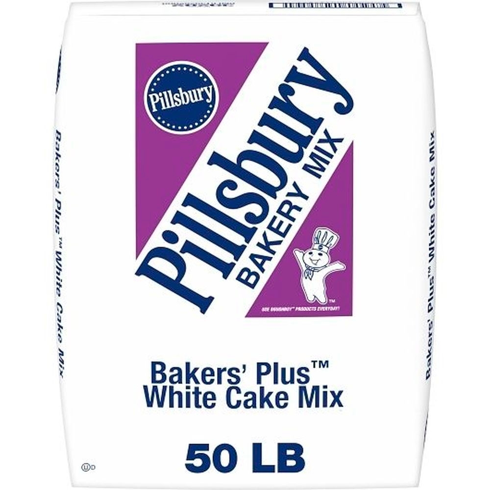 Pillsbury Baker's Plus White Cake Bakery Mix, 50 Pound