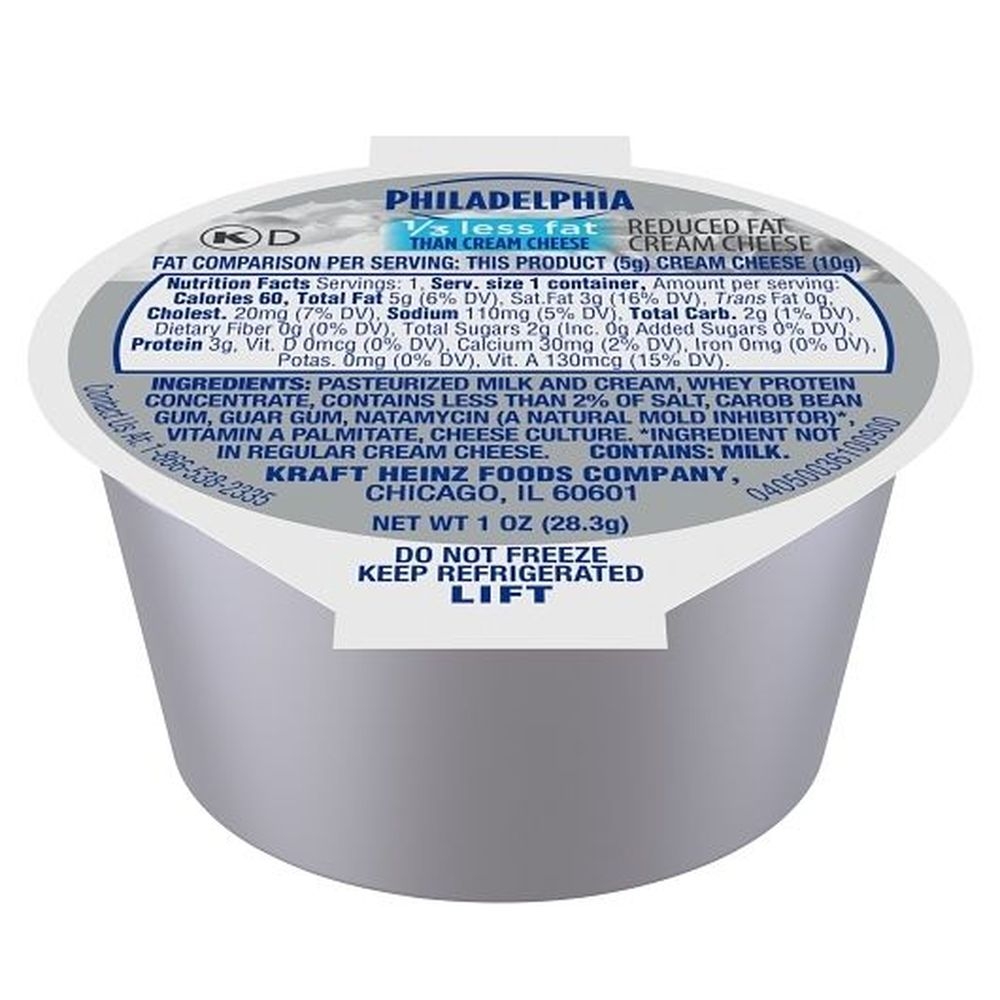 Philadelphia Light Cream Cheese, Cup, 1 Ounce -- 100 Per Case