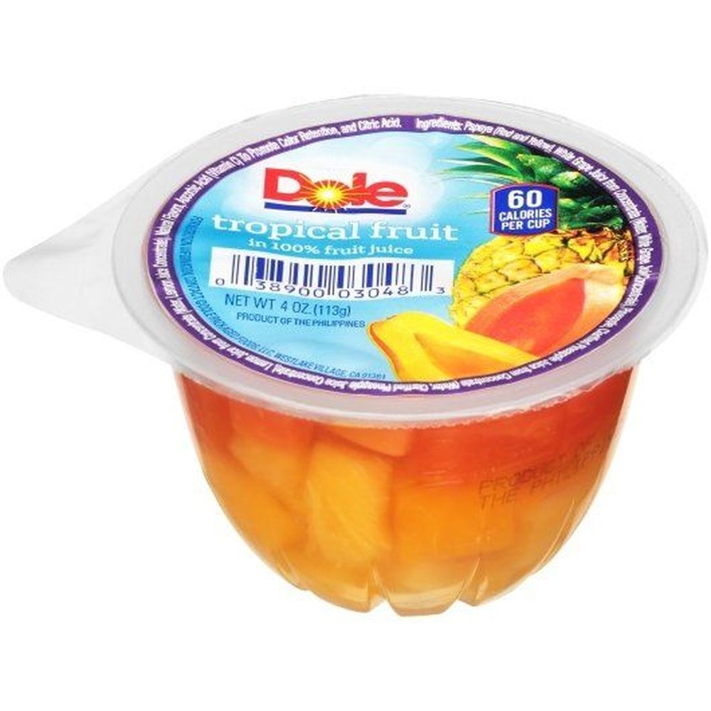Dole Tropical Fruit In 100% Juice Cup, 4 Ounce Cup -- 36 Per Case