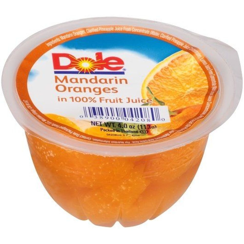Dole Fruit Bowls Mandarin Oranges In 100% Juice, 4 Ounce -- 36 Per Case