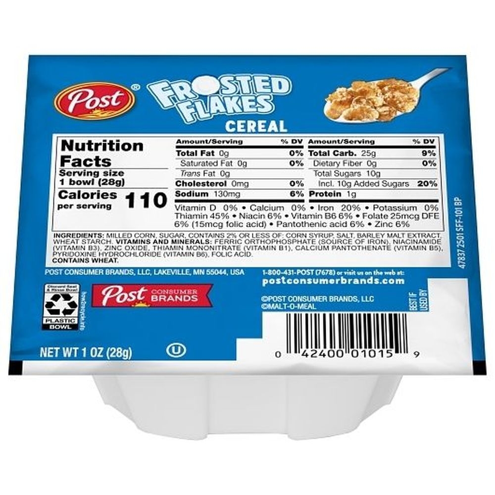 Malt-o-meal Frosted Flakes Single Serve Bowl Pack Cereal, 1 Ounce -- 96 Per Case