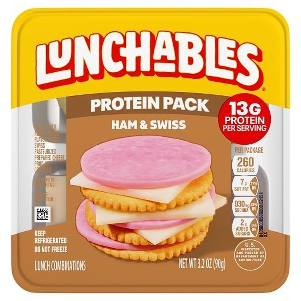 Kraft Oscar Mayer Lunchable Ham and Swiss Cheese, 3.2 Ounce -- 16 per case.
