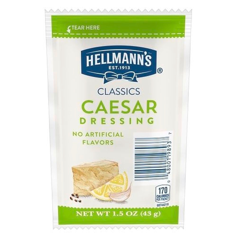 Hellmann's Classics Salad Dressing Portion Control Sachets Caesar, 1.5 Ounce -- 102 Per Case