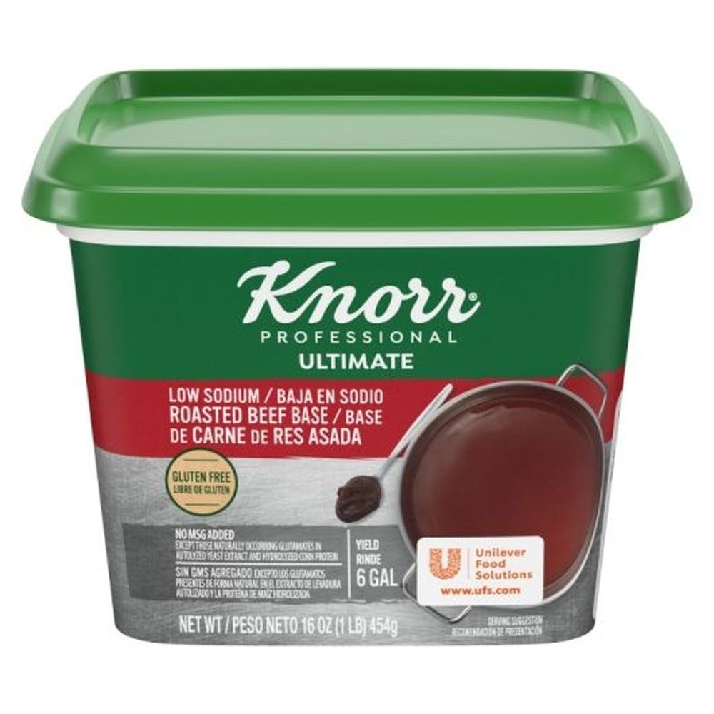 Knorr Professional Ultimate Low Sodium Roasted Beef Stock Base, 1 pound -- 6 per case