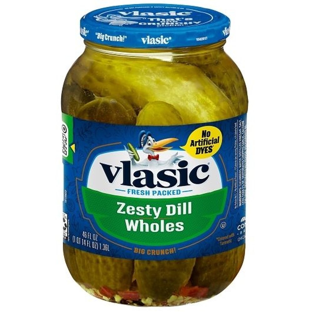 Vlasic Whole Zesty Dills Pickles, 46 Ounce -- 6 Per Case