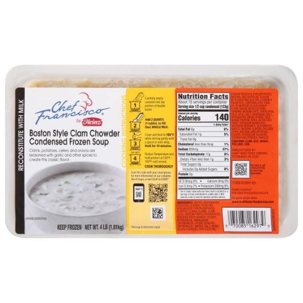 Chef Francisco Boston Clam Chowder Soup, 16 Pound
