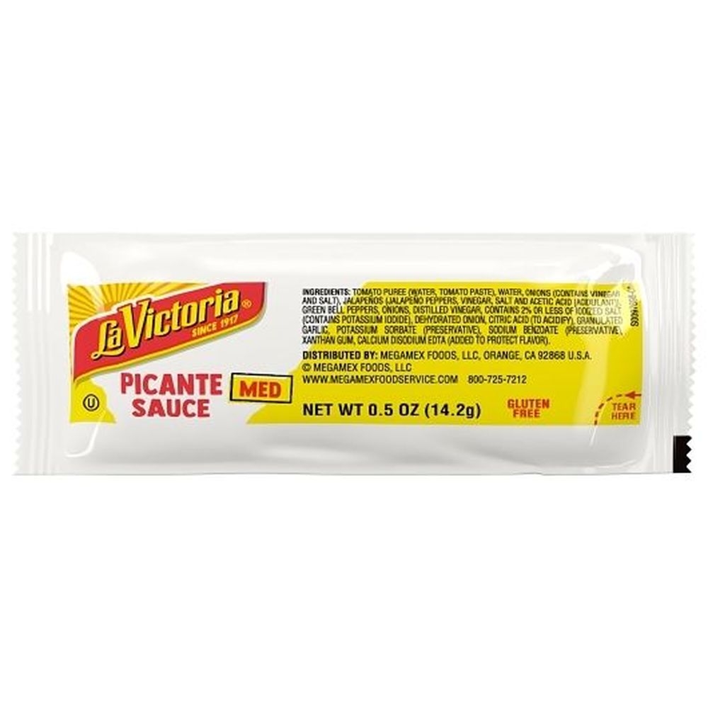 La Victoria/Alamo Street Sauce, Medium Picante, Portion Control, .5 Ounce -- 200 Case