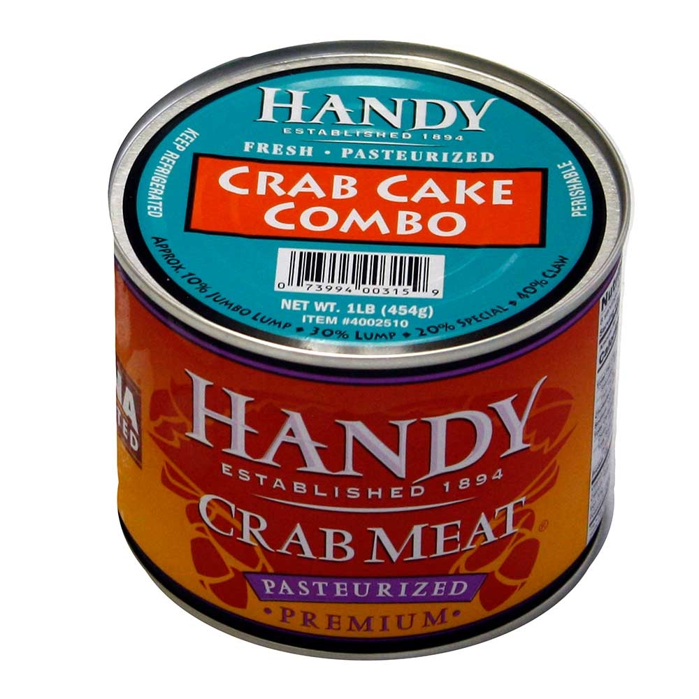 Handy Pelagicus Crab Cake Combo Pasteurized Crab Meat, 1 Pound -- 6 Per Case