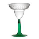 Flairware 12 Ounce Polystyrene Clear Margarita Glass with Green Base