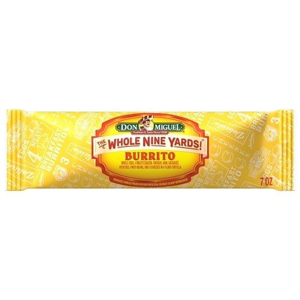 Don Miguel Whole 9 Yard Breakfast Burrito, 7 Ounce -- 12 per case.