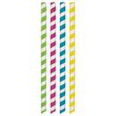Assorted Bright Color 8.5 inch Striped Boba Tea Paper Straw