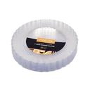 Flairware Polystyrene 9 inch Clear Round Scalloped-Edge Dinner Plate