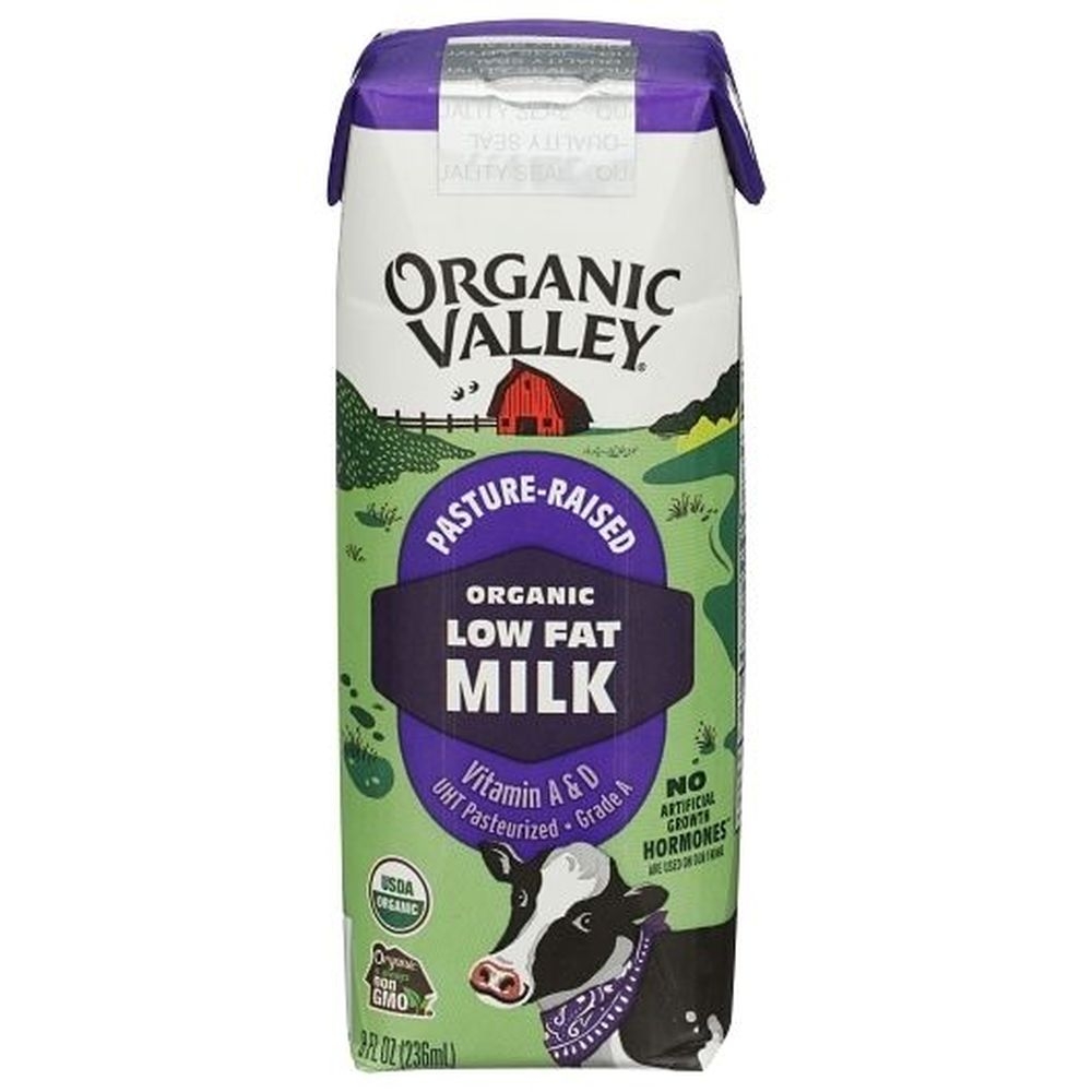 Organic Valley Aseptic Lowfat Milk, 8 Fluid Ounce -- 24 Per Case