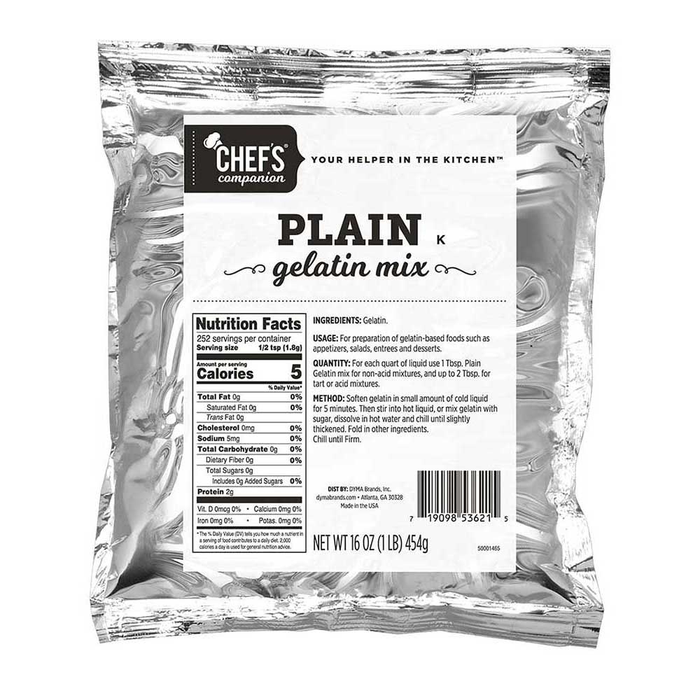 Chefs Companion Plain Gelatin Mix, 1 Pound -- 12 per case.