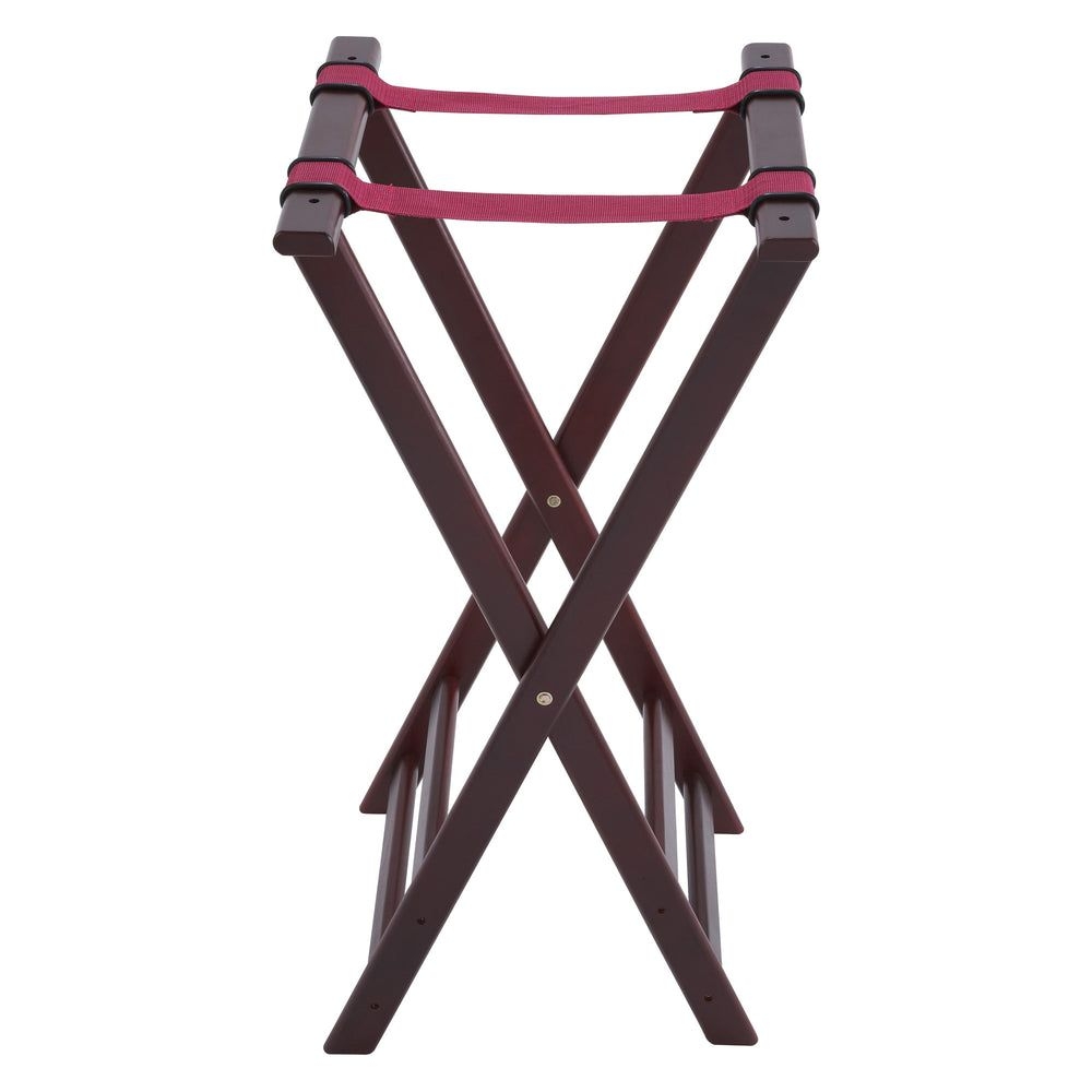 Winco Mahogany Folding Tray Stand, 32 inch Height.
