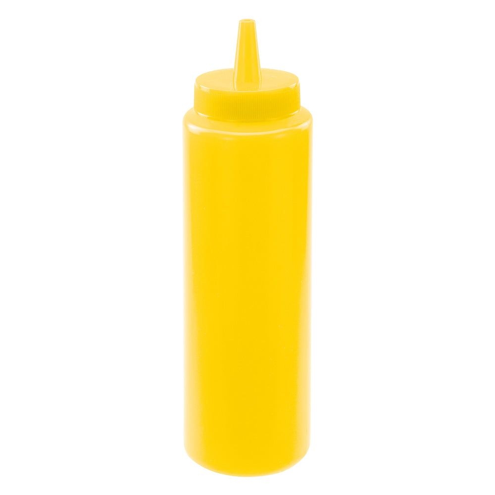 Winco Yellow Plastic Regular Squeeze Bottle, 8 Ounce Capacity -- 72 Per Case
