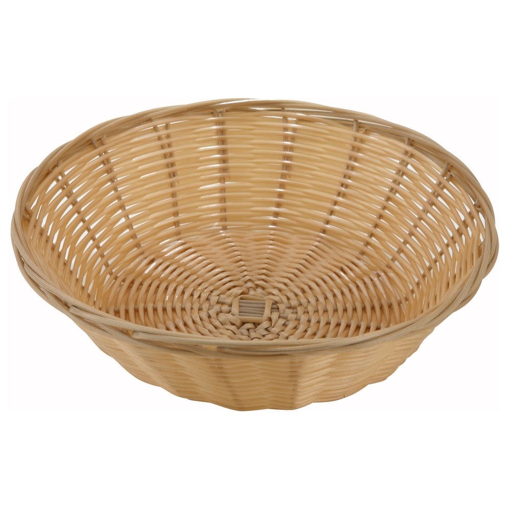 Winco Tan Poly Round Woven Basket, 9 X 2 3/4 Inch -- 12 Per Case
