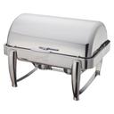 Winco Virtuoso Extra Heavyweight Stainless Steel Roll Top Full Size Chafer, 8 Quart.