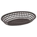 Winco Black Oval Fast Food Basket, 10 1/4 x 6 3/4 x 2 inch -- 3 per case.