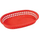 Winco Red Oval Platter Basket, 10 3/4 x 7 1/4 x 1 1/2 inch -- 3 per case.