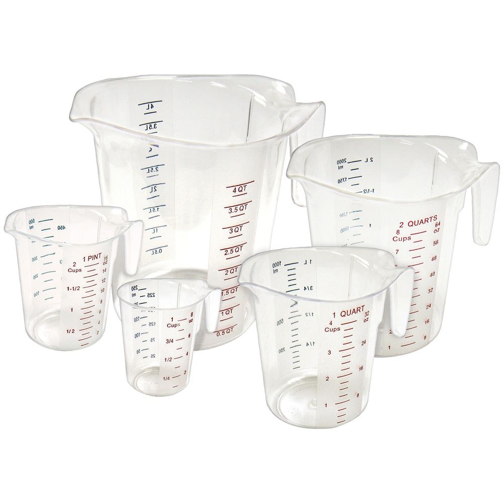 Winco Polycarbonate 5 Pieces Measuring Cup Set -- 6 Set Per Case