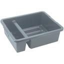 Winco Gray Divided Bus Box, 21 x 16 3/4 x 6 1/2 inch -- 6 per case.