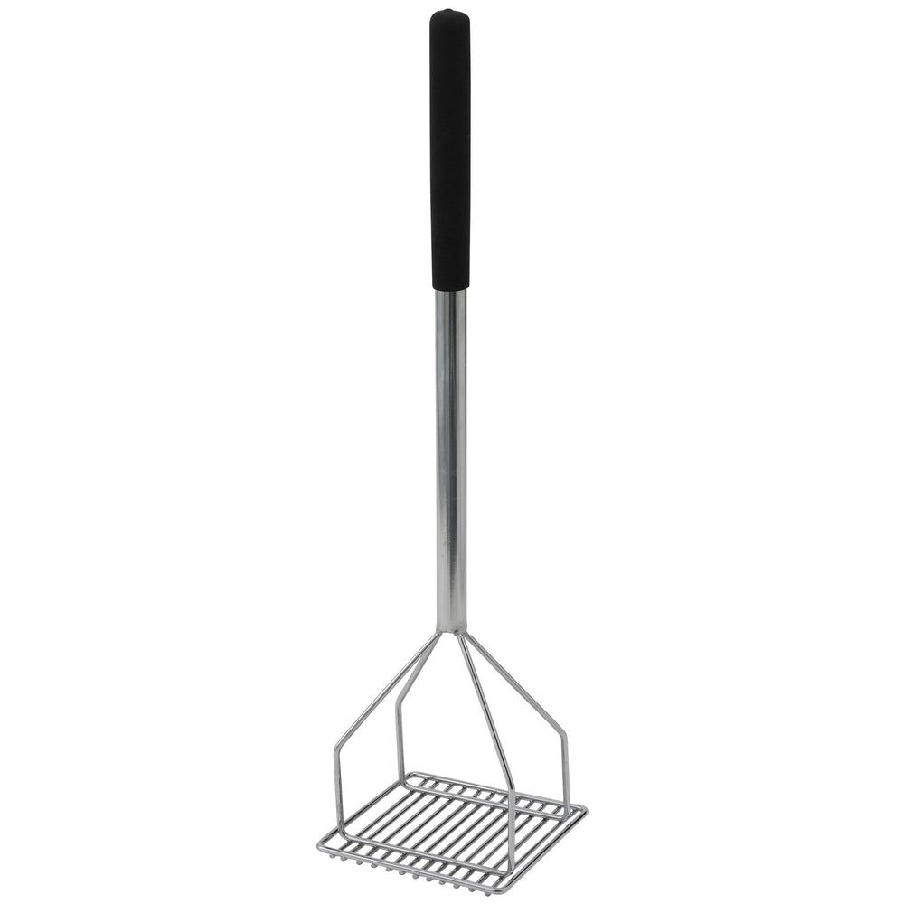 Winco Steel Square Potato Masher With Plastic Sleeve Grip Handle, 5 1/4 X 24 Inch -- 6 Per Case
