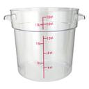 Winco Clear Polycarbonate Round Storage Container, 18 Quart -- 6 per case.